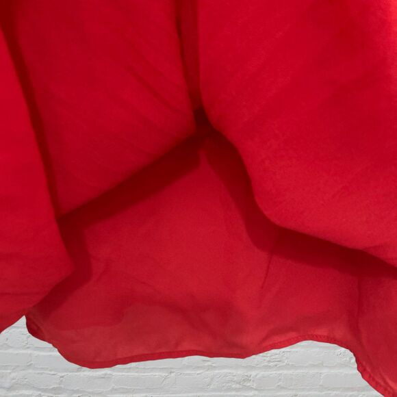 Mango Red Pleated Georgette Swing A Line Babydoll Dress Size 6 Flowy - Picture 9 of 10